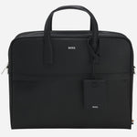 The BOSS Zair Black Leather Document Case with Foil-Print Logo by BOSS.