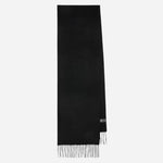 The Men's Black Cashmere Scarf with Signature Logo Patch by Paul Smith.