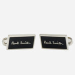 The Men's Matt Black Cufflinks with Logo by Paul Smith.
