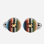 The Men's 'Signature Stripe' Button Cufflinks by Paul Smith.