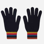 The Navy Blue Merino Wool Gloves with 'Artist Stripe' Cuffs by Paul Smith.