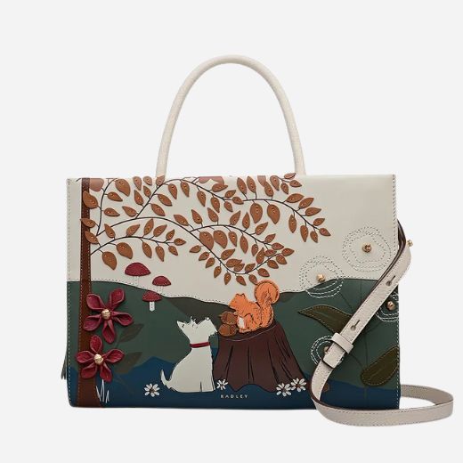 The Autumn Leaves Snow Medium Zip Top Multiway Bag by Radley.