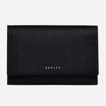 The Oak Street Black Leather Medium Flapover Purse by Radley.
