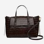 The Chancery Dark Oak Faux Croc Medium Flapover Multiway Bag by Radley.