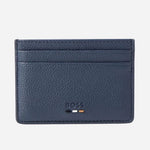 The Ray Navy Blue Grained Faux Leather 4CC Card Holder by BOSS.