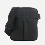 The Stormy Black Faux Leather Reporter Bag with BOSS Logo by BOSS.