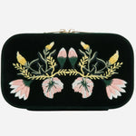 The Zoe Forest Green Velvet Travel Zip Jewellery Case by WOLF.