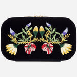 The Zoe Indigo Velvet Travel Zip Jewellery Case by WOLF.
