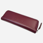 The Maroon Red Leather Zip Pencil Case by Yard-O-Led.