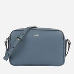 The Blue-Grey Leather Lenah Cross Body Bag by BOSS.