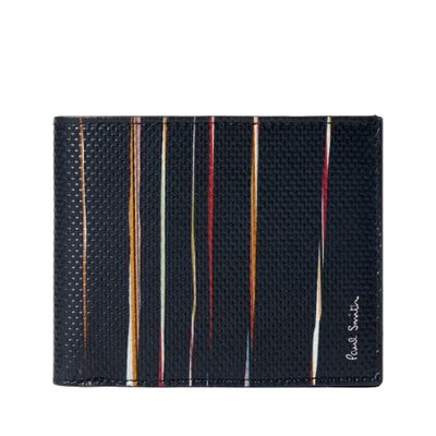 1 paul smith woven navy leather signature stripe pinstripe wallet m1a 7267 tpinst 47