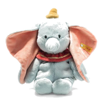 Steiff's Soft Cuddly Friends Disney Originals Dumbo is made out of soft plush with a beanbag filling.