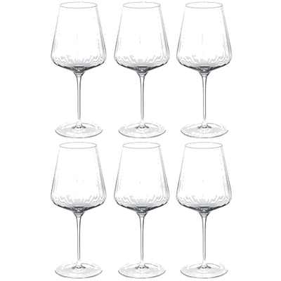 georg jensen set of 6 bernadotte red wine crystal glasses