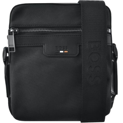 1 boss ray black zip cross body bag with faux leather details 50536169 01 001