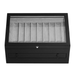 Montblanc's Meisterstück Large Collector's Box for 24 Pens in Black Lacquer has three compartments with space for 24 Montblanc pens.