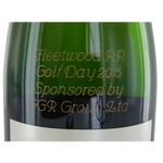 Bollinger champagne engraving in cursive font.