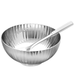 This is the Georg Jensen Stainless Steel Bernadotte Salt Cellar & Spoon.