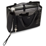 tumi black gunmetal valetta voyageur medium tote bag inside