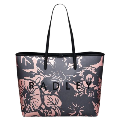 1 southwell gardens black floral large open top tote bag 110854