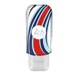 This S. T. Dupont 24H du Mans White & Chrome Double Cigar Case features the striped detailing on the calf leather.