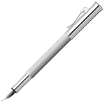 Graf von Faber-Castell Silver Guilloche Rhodium-Plated Fountain Pen.