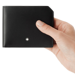 montblanc mst selection soft black 6cc wallet in hand