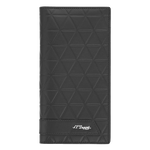 This Firehead Black Soft Leather 7CC Long Wallet by S.T. Dupont has the brand name in silver lettering on the front.