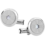 This pair of Montblanc cufflinks come with the star logo on the side of the locking bar.