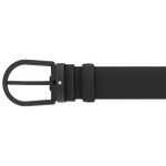 montblanc black rubberised horseshoe pin buckle belt strap