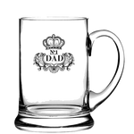 This St Andrews 'No.1 Dad' Engraved Real Ale Tankard has been designed by Royal Scot Crystal.