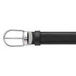 montblanc business line horsehoe ruthenium coated reversible belt black side