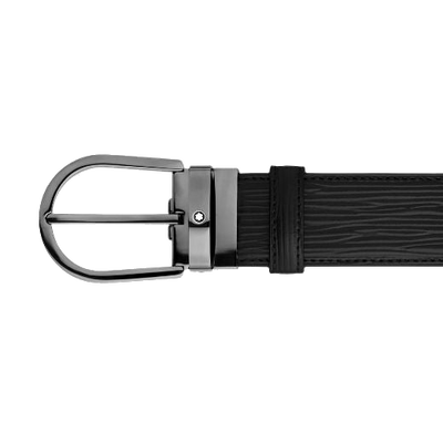 montblanc horseshoe buckle bark print belt1