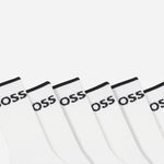 6-Pack Ribbed Quarter Length White Cotton Blend Socks