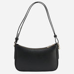 Back view of the Black Leather Numah Minibag with Double 'B' Monogram Charm.