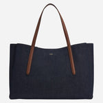 Back view of the Cotton-Denim Anett Tote Bag with Double 'B' Monogram.