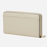 Back view of the Numah Beige Leather 12CC Zip Around Purse.