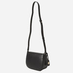 Back view of the Numah Black Leather Cross Body Saddle Bag with Double B Keyring.