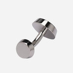 Back view of the Simony Round Brass Cufflinks with Black Enamel Insert.