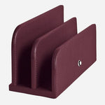 Side view of the Cassis Leather Letter Rack.