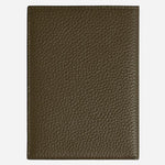 Back view of the Khaki Grain Leather Passport Holder with 3CC.