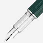 The rhodium coated nib on the Polar Green StarWalker Precious Resin Fountain Pen.