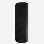 Back view of the Sartorial Black Leather One Pen Pouch with Zip.