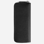 Back view of the Sartorial Black Leather Two Pen Pouch with Zip.