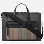 Adjustable and removable cross body strap on the Men's Folio with 'Signature Stripe' Coated Canvas Pocket.