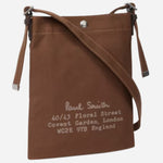 Front view of the Paul Smith Khaki 'Floral Street' Organic Cotton Blend Canvas Musette Bag.