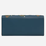 Back view of the An Ice Day Teal 8CC Large Flapover Wallet.