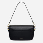 Back view of the Bathurst Mews Black Small Flapover Cross Body Bag.