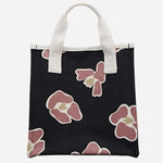 Back view of the Black Abstract Floral Small Open Top Grab Bag.