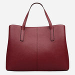 Back view of the Dukes Place Carmine Red Leather Medium Zip Top Multiway Bag.