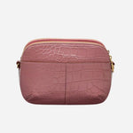 Back view of the Dukes Place French Rose Faux Croc Medium Zip Top Cross Body Bag.